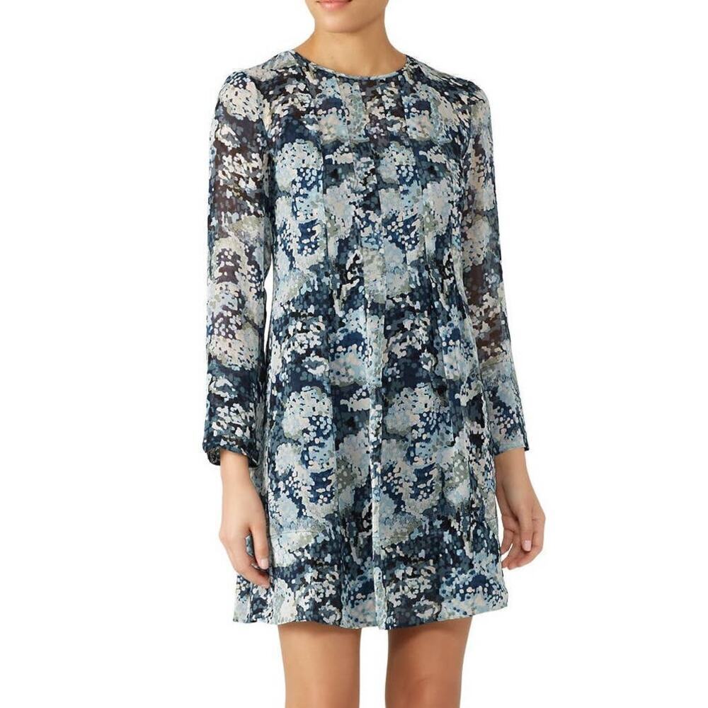 Club Monaco Delaynee Dress Shift Sheer Navy Size 6